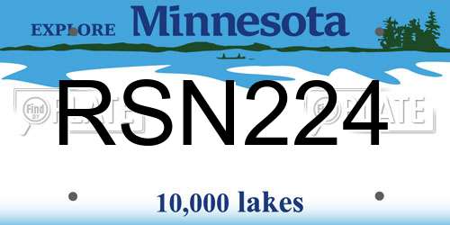 RSN224 Minnesota License Plate