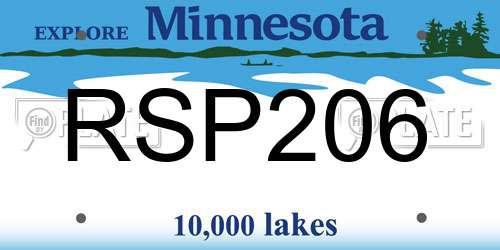 RSP206 Minnesota License Plate
