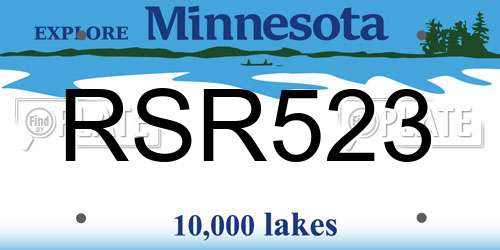 RSR523 Minnesota License Plate
