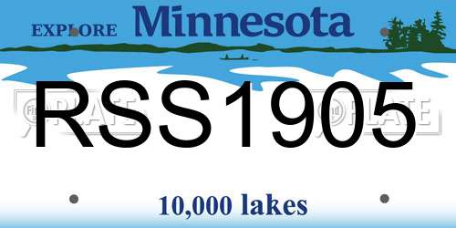 RSS1905 Minnesota License Plate