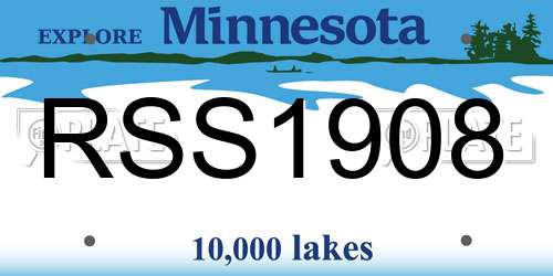 RSS1908 Minnesota License Plate