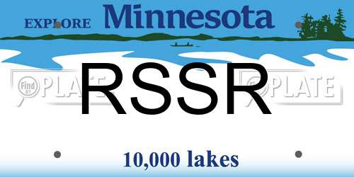 RSSR Minnesota License Plate