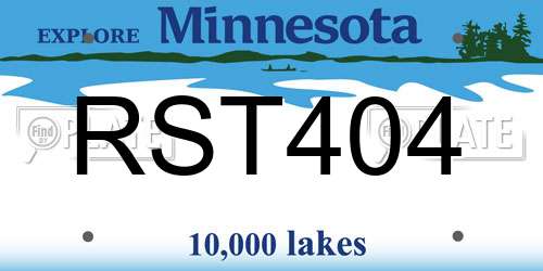 RST404 Minnesota License Plate