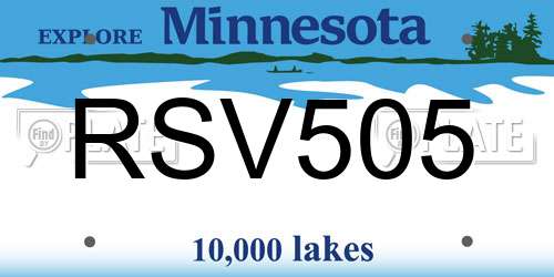 RSV505 Minnesota License Plate