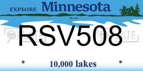 RSV508 Minnesota License Plate
