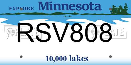 RSV808 Minnesota License Plate