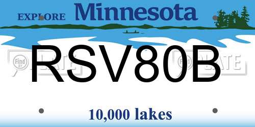 RSV80B Minnesota License Plate