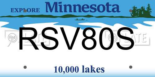 RSV80S Minnesota License Plate