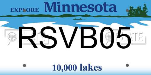 RSVB05 Minnesota License Plate