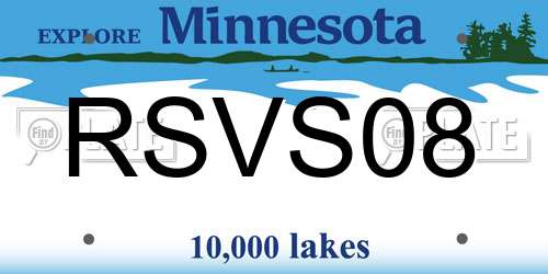RSVS08 Minnesota License Plate