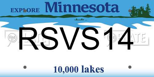 RSVS14 Minnesota License Plate