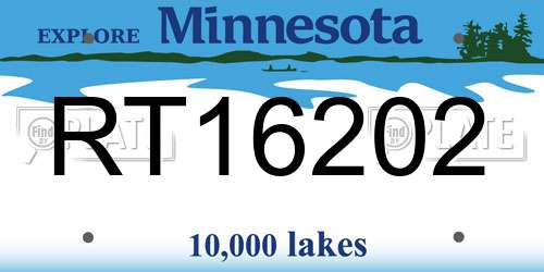 RT16202 Minnesota License Plate