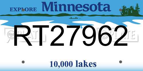RT27962 Minnesota License Plate