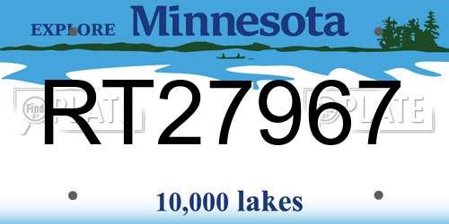 RT27967 Minnesota License Plate