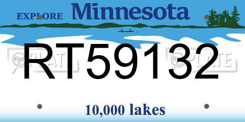 RT59132 Minnesota License Plate