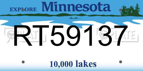RT59137 Minnesota License Plate