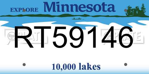 RT59146 Minnesota License Plate