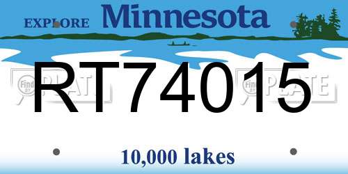 RT74015 Minnesota License Plate