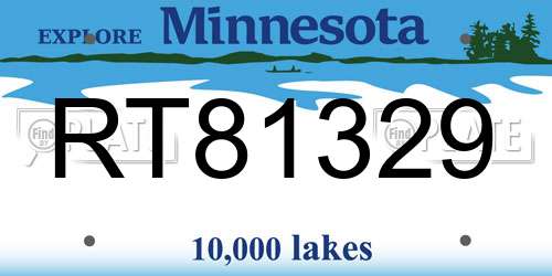 RT81329 Minnesota License Plate