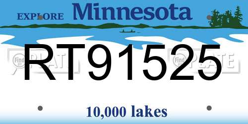 RT91525 Minnesota License Plate