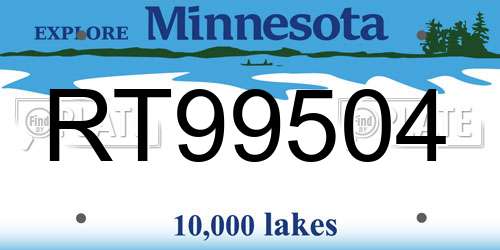 RT99504 Minnesota License Plate