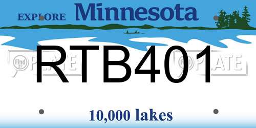 RTB401 Minnesota License Plate