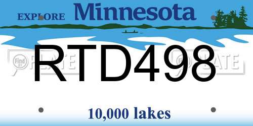 RTD498 Minnesota License Plate