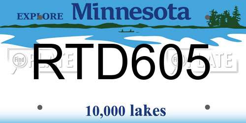 RTD605 Minnesota License Plate