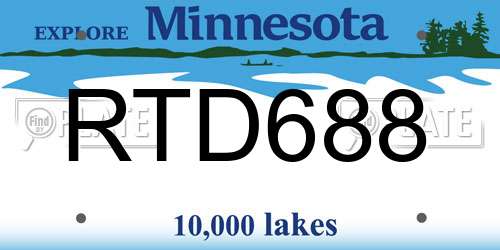 RTD688 Minnesota License Plate