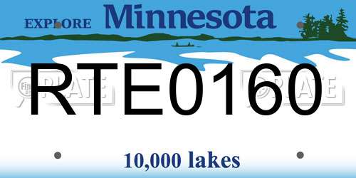 RTE0160 Minnesota License Plate