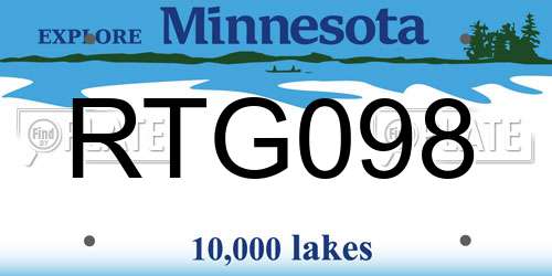 RTG098 Minnesota License Plate