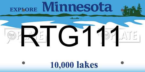 RTG111 Minnesota License Plate
