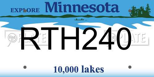 RTH240 Minnesota License Plate