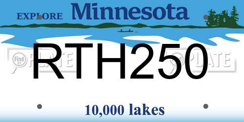 RTH250 Minnesota License Plate