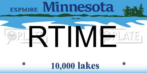 RTIME Minnesota License Plate