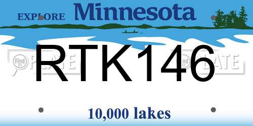 RTK146 Minnesota License Plate