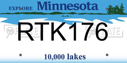 RTK176 Minnesota License Plate
