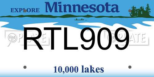 RTL909 Minnesota License Plate