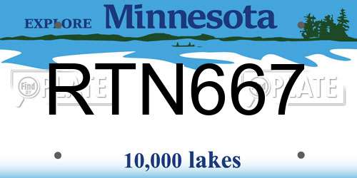 RTN667 Minnesota License Plate
