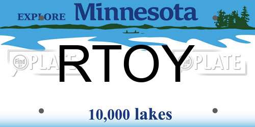 RTOY Minnesota License Plate
