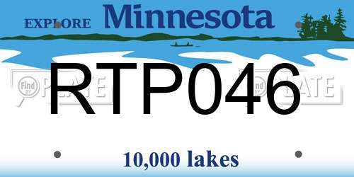 RTP046 Minnesota License Plate