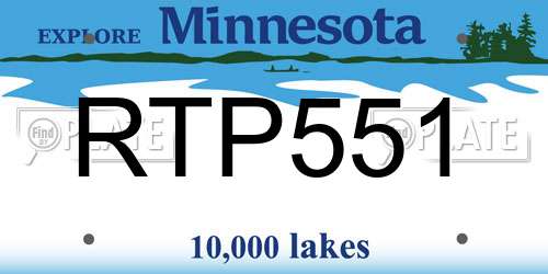 RTP551 Minnesota License Plate