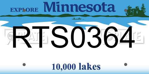 RTS0364 Minnesota License Plate