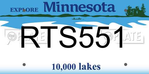 RTS551 Minnesota License Plate