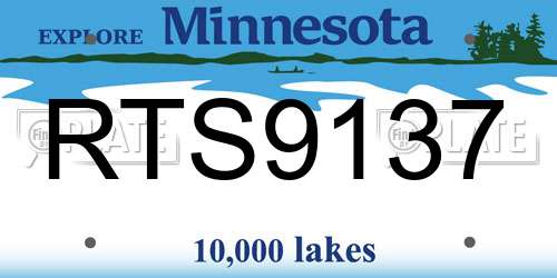 RTS9137 Minnesota License Plate