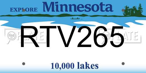 RTV265 Minnesota License Plate
