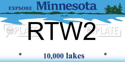 RTW2 Minnesota License Plate