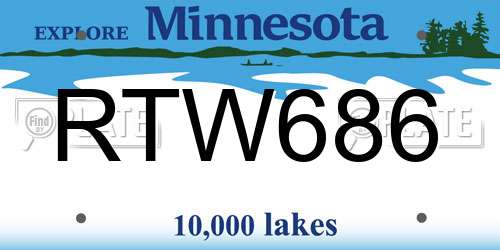 RTW686 Minnesota License Plate