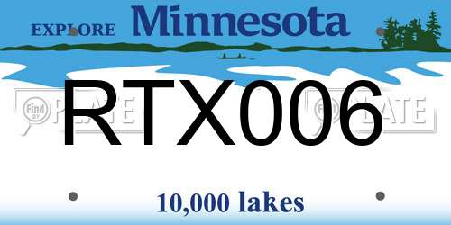RTX006 Minnesota License Plate