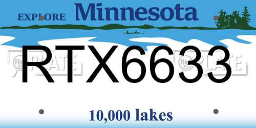 RTX6633 Minnesota License Plate